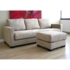 Tan Microfiber Sectional Sofa and Ottoman - WI-TD7813B-KF-06