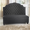 Trumbull Linen Settee Bench - Button Tufted, Gray - WI-TSF-71025-BENCH-GRAY