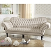 Bostwick 2-Piece Linen Classic Victorian Sofa Set - Nailhead, Beige - WI-TSF-7202-BEIGE-SET