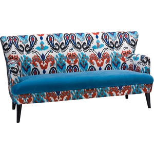 Lacey Paisley Ikat Sofa - Blue Seat 