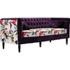 Freya 2-Piece Sofa Set - Purple, Beige - WI-TSF-8127-PURPLE-VELVET-CALICO-2PC-SET
