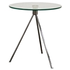 Triplet Round Glass Top End Table with Tripod Base - WI-TTT-01