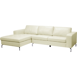 Lazenby Leather Sectional Sofa - Cream 