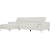 Sosegado Leather Sectional Sofa - Left Facing Chaise, White - WI-U2386S-BLWH-LFC