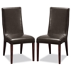 Vanessa Upholstered Dining Chair - Dark Brown Leather - WI-VANESSA-DINING-CHAIR-107-560