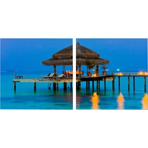 Dinner in The Tropics Mounted Photography Print Diptych - Multicolor 