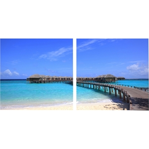 Bridge To Paradise Mounted Photography Print Diptych - Multicolor 