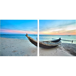 Awaiting Waters Mounted Photography Print Diptych - Multicolor 