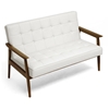 Stratham Modern Sofa - Button Tufts, Wood Frame, White Seat - WI-WIKI-CN-J-WHITE