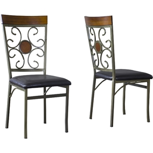 Modica Dining Chair - Antique Brass, Black (Set of 2) 