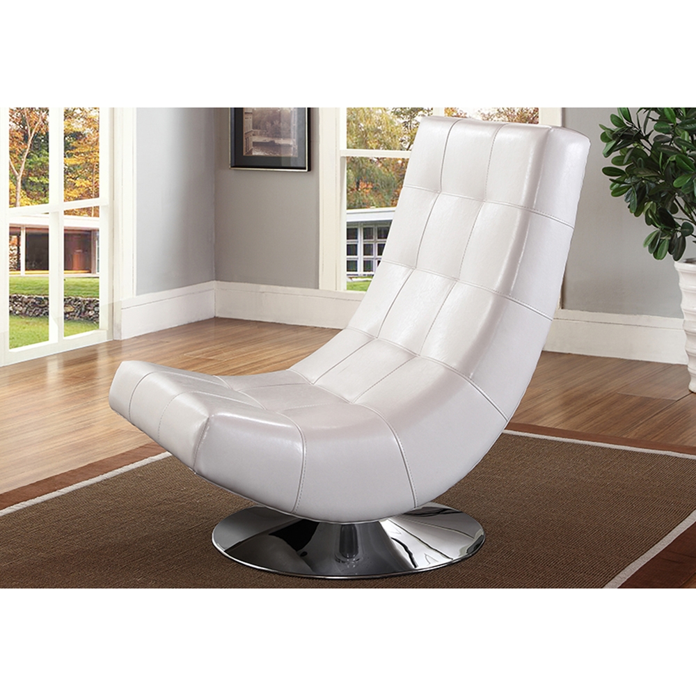 Elsa Faux Leather Swivel Chair - White | DCG Stores