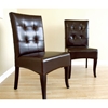 Kirkwood Espresso Brown Tufted Leather Dining Chair - WI-Y-073