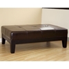 Trina Full Leather Cocktail Ottoman in Dark Brown - WI-Y-193-J001