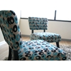 Gladys Turquoise and Brown Patterned Fabric Side Chair (Set of 2) - WI-Y-372-D-036