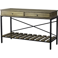 Newcastle 2 Drawers Console Table - Brown, Antique Bronze
