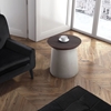 Henge Side Table - Cement and Walnut - ZM-100205