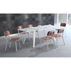 Cappuccino Dining Chair - White and Walnut - ZM-100245