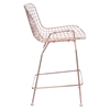 Wire Counter Chair - Backless, Rose Gold - ZM-100363
