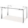 Roca Modern Dining Table - Tempered Glass, Stainless Steel - ZM-102142