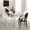 Roca Modern Dining Table - Tempered Glass, Stainless Steel - ZM-102142
