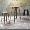 Titus Square Bar Table - Steel, Wood Top, Faux Rust - ZM-601188