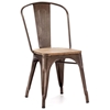 Elio Dining Chair - Steel, Faux Rust, Wood Seat - ZM-108144