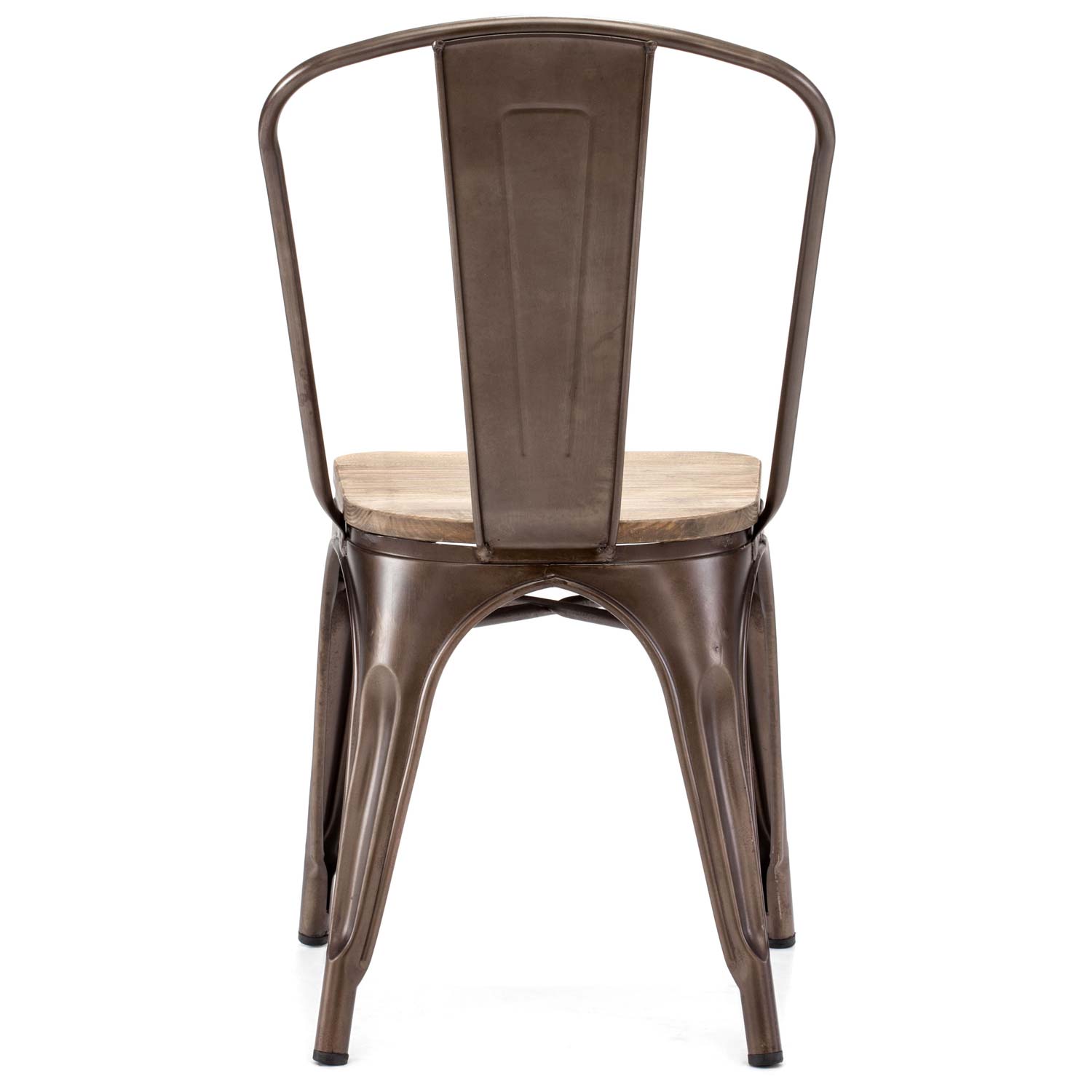 Elio Dining Chair Steel, Faux Rust, Wood Seat DCG Stores