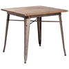 Titus Square Dining Table - Steel, Wood Top, Faux Rust - ZM-109124
