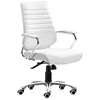 Enterprise Low Back Ribbed Office Chair - Chrome Steel, White - ZM-205165