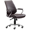 Enterprise Low Back Ribbed Office Chair - Chrome Steel, Espresso - ZM-205166