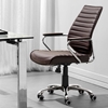 Enterprise Low Back Ribbed Office Chair - Chrome Steel, Espresso - ZM-205166