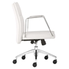Dean Low Back Office Chair - Casters, White - ZM-206137