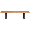 Heywood Nelson-Inspired Triple Bench - Natural Seat, Black Base - ZM-500112