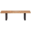 Heywood Nelson-Inspired Double Bench - Natural Seat, Black Base - ZM-500113