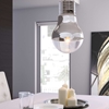 Gilese Light Bulb Ceiling Lamp - Glass Shade, Chrome - ZM-50089