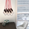 Nimbus Ceiling Lamp - Chrome Dipped Bulbs, Red Cords - ZM-50108