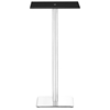 Dimensional Square Bar Table - Chrome Base, Black Glass - ZM-601167