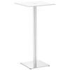 Dimensional Square Bar Table - Chrome Base, White Glass - ZM-601168