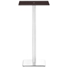 Dimensional Square Bar Table - Chrome Base, Espresso Glass - ZM-601169