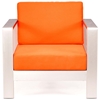 Cosmopolitan Patio Armchair - Brushed Aluminum, Teak, Orange - ZM-701840-703650