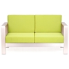 Cosmopolitan Patio Sofa - Brushed Aluminum, Teak, Green - ZM-701850-703653