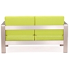 Cosmopolitan Patio Sofa - Brushed Aluminum, Teak, Green - ZM-701850-703653