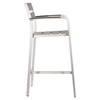 Megapolis Brushed Aluminum Bar Arm Chair - ZM-703185