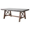 Ford Rectangular Dining Table - Cement and Natural - ZM-703594