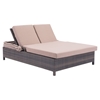 Siesta Key Double Chaise Lounge - Brown and Beige - ZM-703633