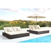 Atlantic Double Chaise Lounge - Brown and Beige - ZM-703634
