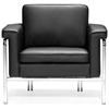 Singular Modern Armchair - Chrome Steel, Black - ZM-900160