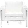 Singular Modern Armchair - Chrome Steel, White - ZM-900161