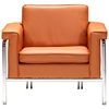 Singular Modern Armchair - Chrome Steel, Terracotta - ZM-900162