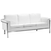 Singular Modern Sofa - Chrome Steel, White - ZM-900167